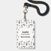 Süßes Notenmuster Ausweis (Rückseite mit Lanyard)
