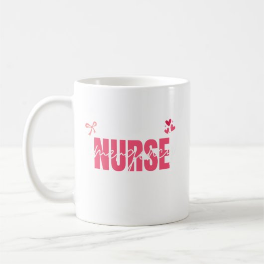 Süßes Notfallkrankenschwester-Schleifen-Herzen Kaffeetasse (Links)