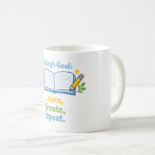 Süßes Notizbuch für den Schulbeginn Kaffeetasse (VorderseiteRechts)