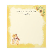 Süßes Notizbuch mit Sonnenblumen-Motiv