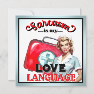 Süßes Nurschen-Pinup Love Language Feiertagskarte