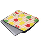 Süßes Obst-Gingham-Muster Laptopschutzhülle (Vorne Knopf)