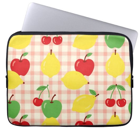 Süßes Obst-Gingham-Muster Laptopschutzhülle (Vorderseite)