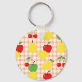 Süßes Obst-Gingham-Muster Schlüsselanhänger (Rückseite)