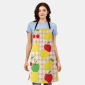 Süßes Obst-Gingham-Muster Schürze (Getragen)