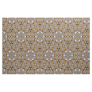 Süßes Ocker-Gelb-Braun-Rosa-Mosaikmuster Stoff