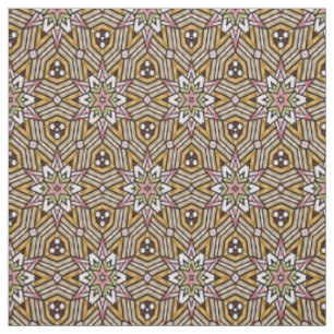 Süßes Ocker-Gelb-Braun-Rosa-Mosaikmuster Stoff