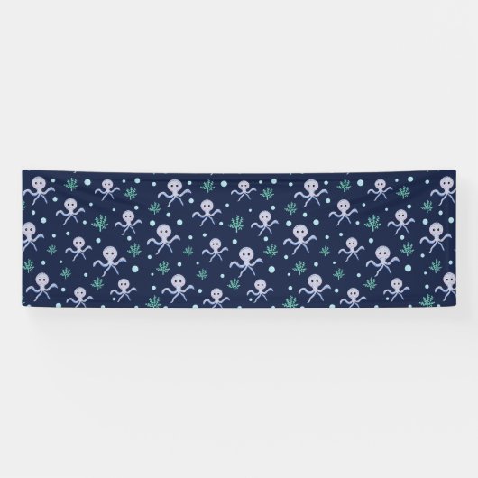 Süßes Octopus-Muster Banner (Horizontal)