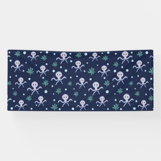 Süßes Octopus-Muster Banner (Horizontal)