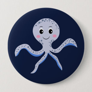 Süßes Octopus-Muster Button