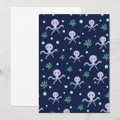 Süßes Octopus-Muster Einladung (Vorne/Hinten)