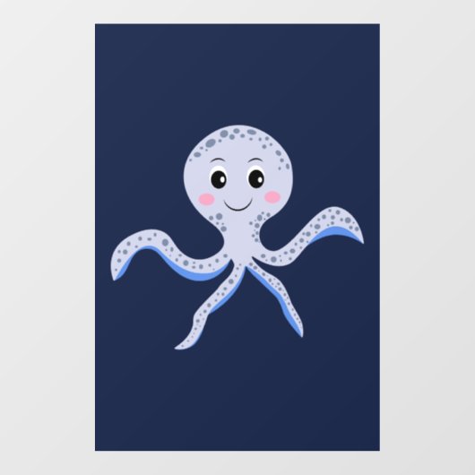 Süßes Octopus-Muster Fensteraufkleber (Blatt)