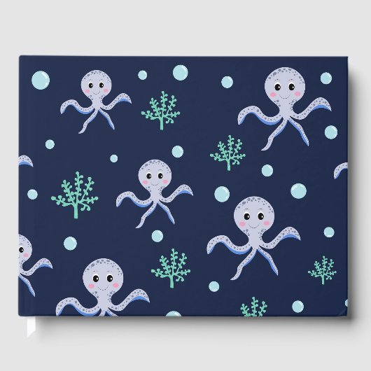 Süßes Octopus-Muster Gästebuch (Vorderseite)