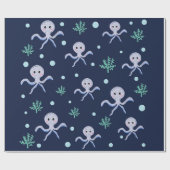 Süßes Octopus-Muster Geschenkpapier (Flach)