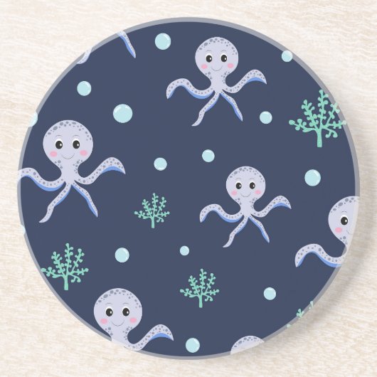 Süßes Octopus-Muster Getränkeuntersetzer (Vorne)