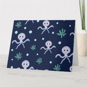 Süßes Octopus-Muster Karte