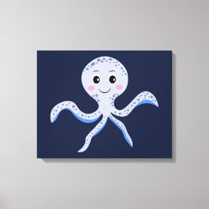 Süßes Octopus-Muster Leinwanddruck