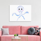 Süßes Octopus-Muster Leinwanddruck (Insitu (Wohnzimmer))