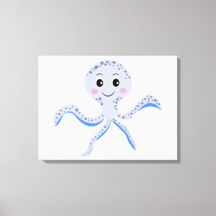 Süßes Octopus-Muster Leinwanddruck