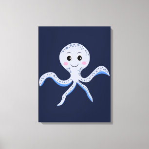 Süßes Octopus-Muster Leinwanddruck