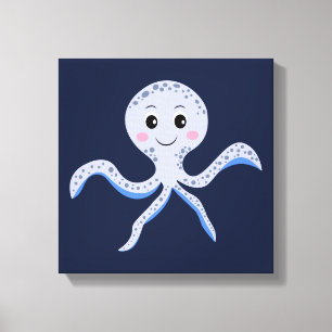 Süßes Octopus-Muster Leinwanddruck