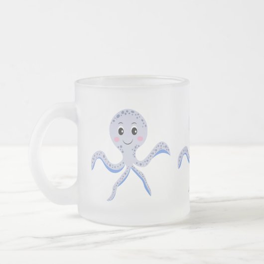 Süßes Octopus-Muster Mattglastasse (Links)