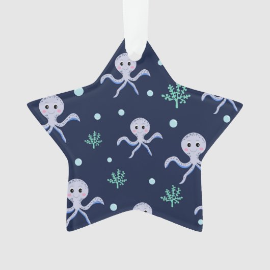 Süßes Octopus-Muster Ornament (Vorderseite)