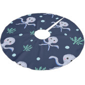 Süßes Octopus-Muster Polyester Weihnachtsbaumdecke (Schrägansicht)