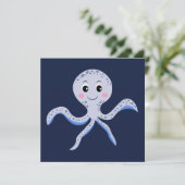 Süßes Octopus-Muster Save The Date (Stehend Vorderseite)