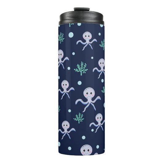 Süßes Octopus-Muster Thermosbecher (Vorderseite)