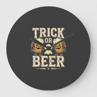 Süßes oder Bier Halloween Bier Design_1 Große Wanduhr
