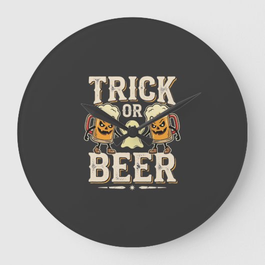 Süßes oder Bier Halloween Bier Design_1 Große Wanduhr (Vorderseite)