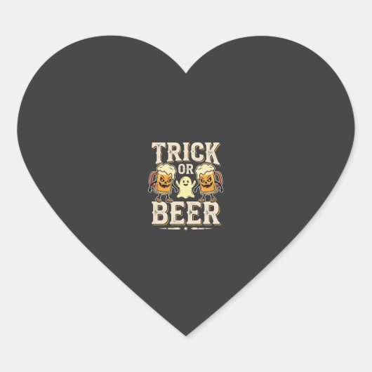 Süßes oder Bier Halloween Bier Design_1 Herz-Aufkleber (Vorderseite)