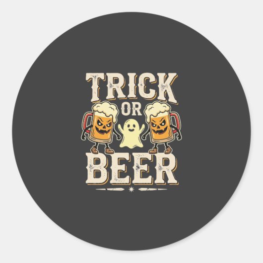 Süßes oder Bier Halloween Bier Design_1 Runder Aufkleber (Vorderseite)
