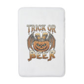Süßes oder Bier Halloween-Kürbis-Skelett-Flügel-Ta Badematte (Vorderseite Vertikal)