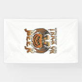 Süßes oder Bier Halloween-Kürbis-Skelett-Flügel-Ta Banner (Horizontal)