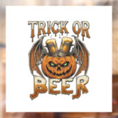 Süßes oder Bier Halloween-Kürbis-Skelett-Flügel-Ta Fensteraufkleber (Blatt 2)