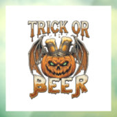 Süßes oder Bier Halloween-Kürbis-Skelett-Flügel-Ta Fensteraufkleber (Blatt 3)