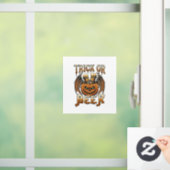 Süßes oder Bier Halloween-Kürbis-Skelett-Flügel-Ta Fensteraufkleber (Zuhause)