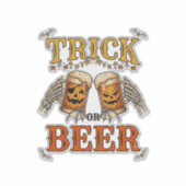 Süßes oder Bier Halloween-Kürbis-Tasse Skeletthänd Aufkleber (Vorderseite)