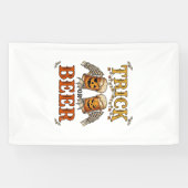 Süßes oder Bier Halloween-Kürbis-Tasse Skeletthänd Banner (Horizontal)
