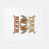 Süßes oder Bier Halloween-Kürbis-Tasse Skeletthänd Fleecedecke (Vorderseite (Horizontal))