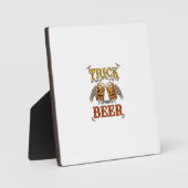 Süßes oder Bier Halloween-Kürbis-Tasse Skeletthänd Fotoplatte (Vorderseite)