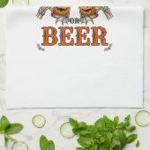 Süßes oder Bier Halloween-Kürbis-Tasse Skeletthänd Geschirrtuch (Gefaltet)