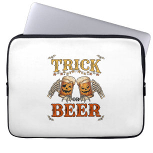 Süßes oder Bier Halloween-Kürbis-Tasse Skeletthänd Laptopschutzhülle
