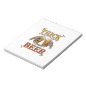Süßes oder Bier Halloween-Kürbis-Tasse Skeletthänd Notizblock (Rotiert)