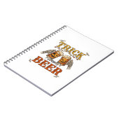 Süßes oder Bier Halloween-Kürbis-Tasse Skeletthänd Notizblock (Linke Seite)
