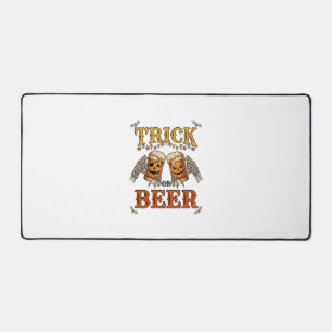 Süßes oder Bier Halloween-Kürbis-Tasse Skeletthänd Schreibtischunterlage