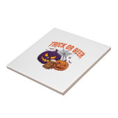 Süßes oder Bier Halloween-Kürbis-Tasse Spinnennetz Fliese (Seite)