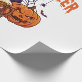 Süßes oder Bier Halloween-Kürbis-Tasse Spinnennetz Geschenkpapier (Ecke)